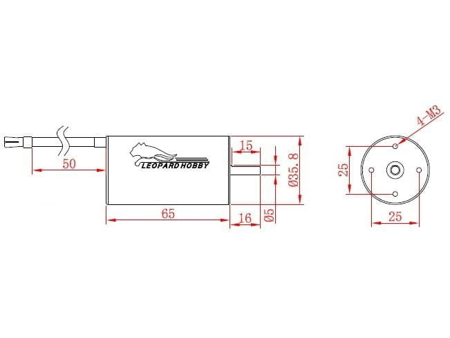 Leopard Brushless Inrunner LBG3650/5.5T 6850KV, 2-Pol für RC Cars und Boote – Bild 4