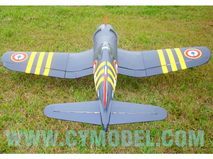 Giant F4U Corsair gelb-blau, 100ccm, Spw 2390mm, ARF von CYModel – Bild 2