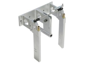Aluminium Doppel Ruder silber gross (100mm) für 6.35mm Wellen