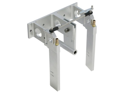 Aluminium Doppel Ruder silber gross (100mm) für 6.35mm Wellen
