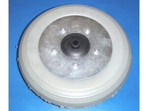 Vollgummirad 200x45mm, 2-fach kugelgelagert mit 8mm Nabe