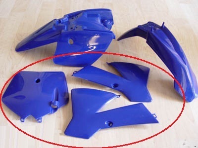 Verschalung Tank und Schild vorn zu Cross D7-14 u. DB395 wie KTM50 (OG) blau