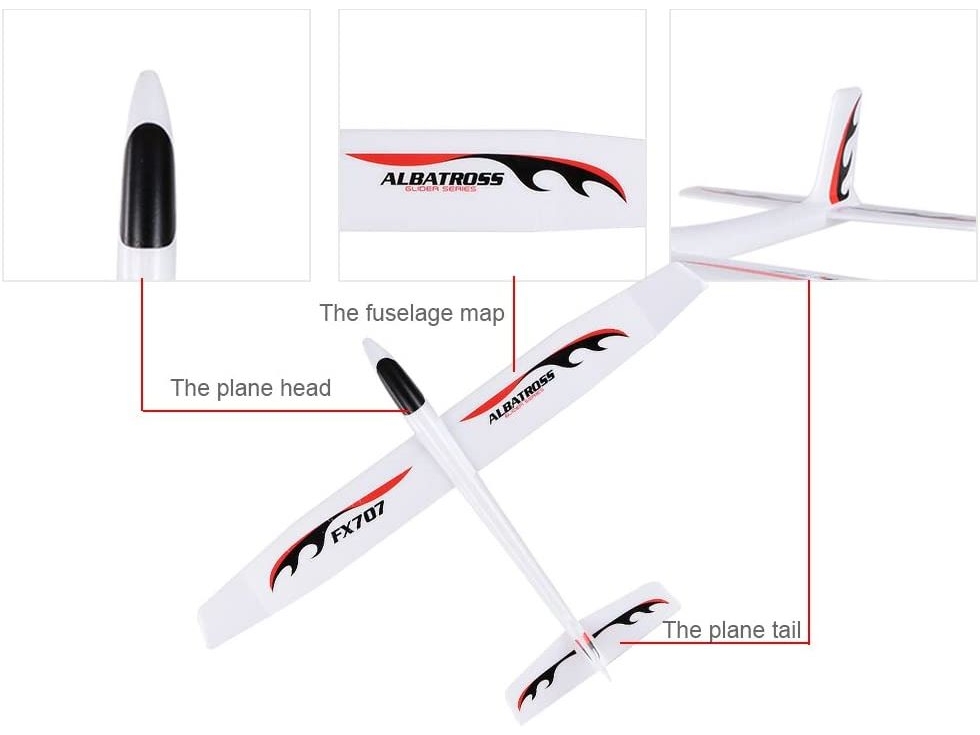Wurfgleiter / Segler - Segelflieger Albatross FX-707 - Spw 1200mm aus EPP – Bild 5