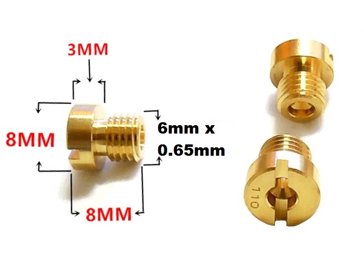 Vergaserdüse 6mm / Vergaser Hauptdüse Dellorto - 0.65mm Bohrung