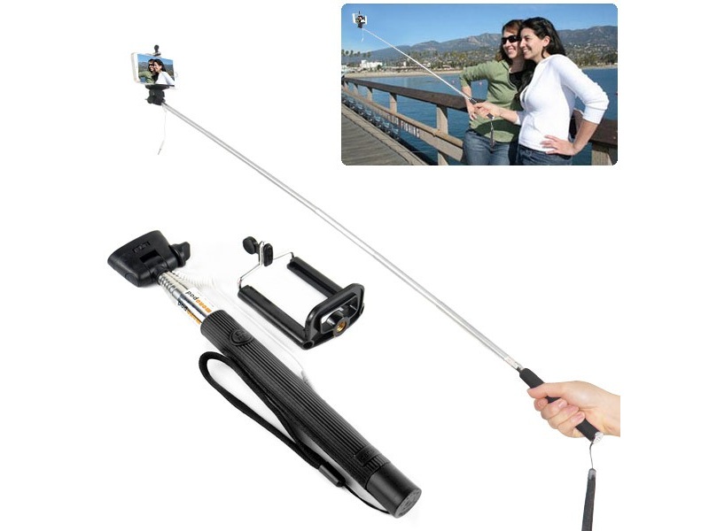 Teleskop-Handstativ / Selfie-Stick mit Selbstauslöser für Smartphones/Kameras – Bild 4