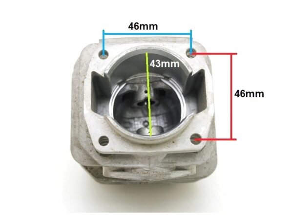 Zylinder zu 2Takt Motor 1E43F Kettensäge, Bohrung 43mm – Bild 4