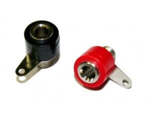 Einbaubuchse 4mm mit Lasche - Schwarz - 10er Set