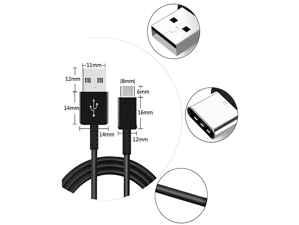 USB Ladekabel / Datenkabel mit USB-C / USB Type C - Länge 120cm – Bild 2