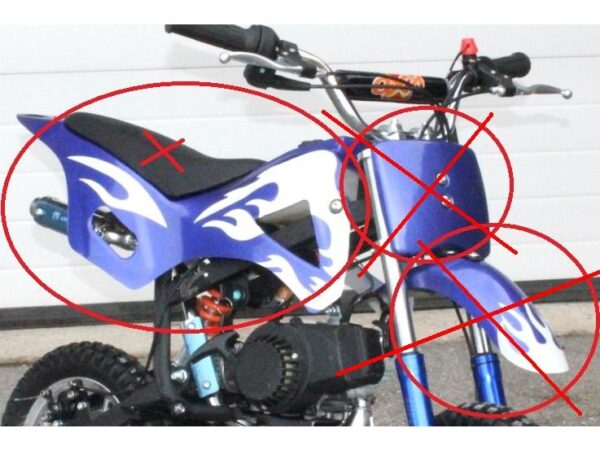 Sitz-Verschalung für Mini Cross Bike D7-23 49ccm, blau