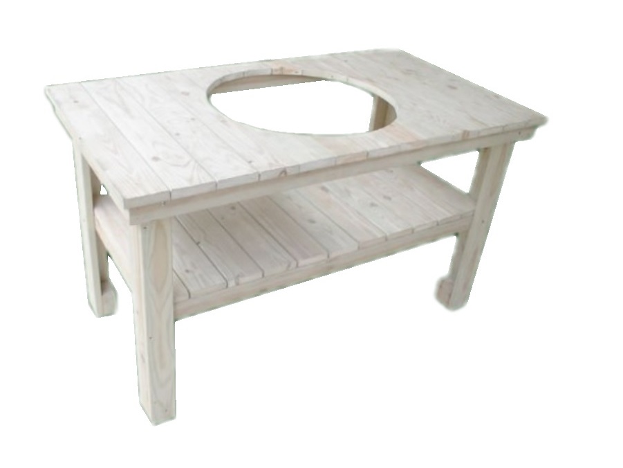 Holztisch mit Radsatz zu Keramikgrill KAMADO 21 und 23.5, 46/52cm Rost