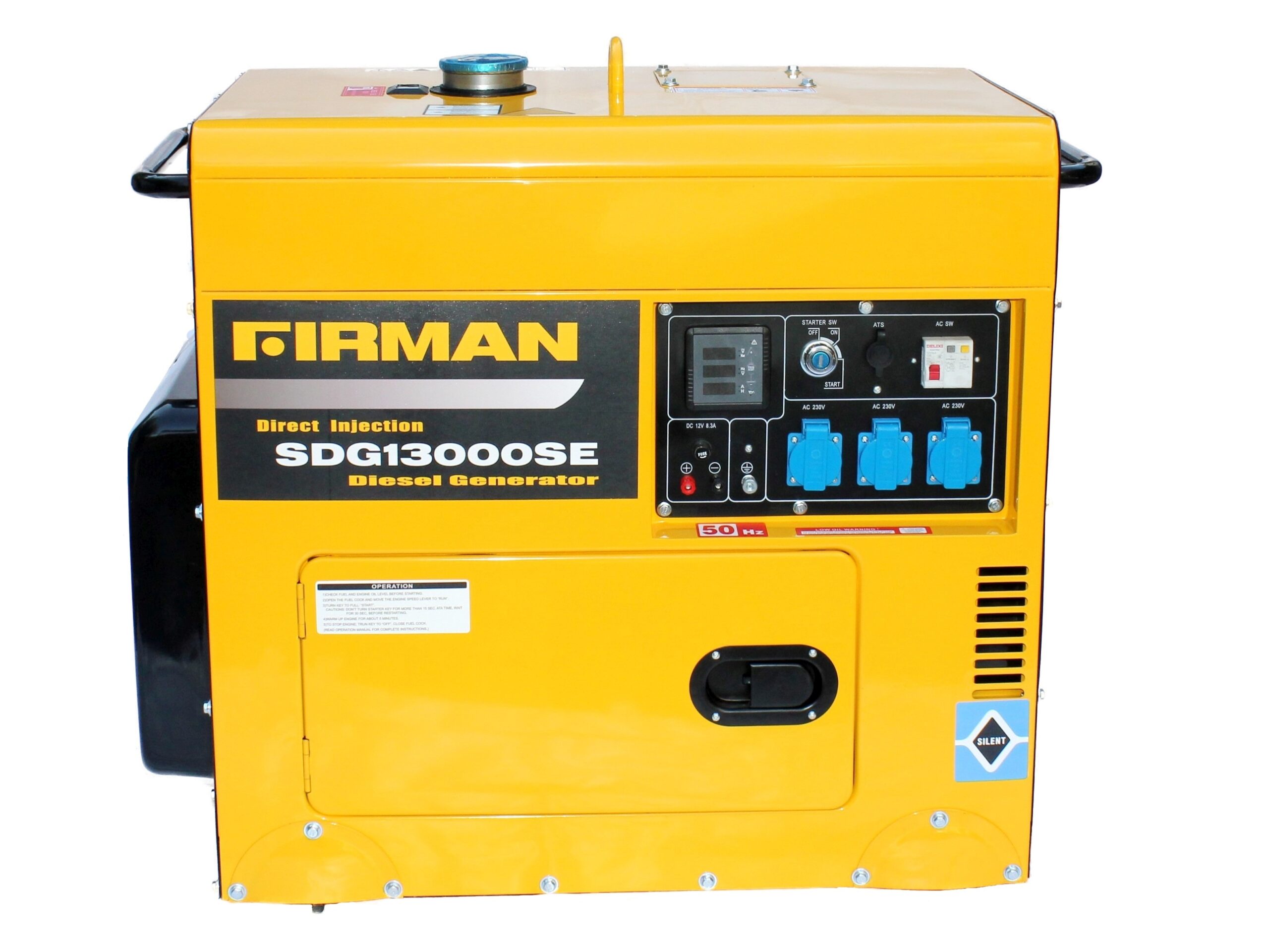 Firman SDG13000SE- Diesel Generator, 6.5 KW, 230V