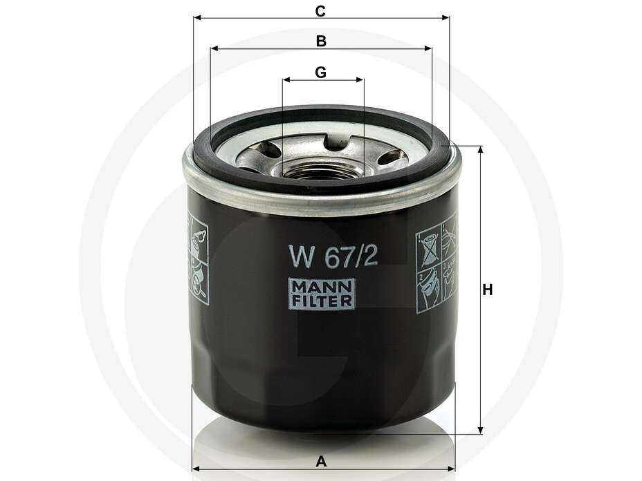 Oelfilter KDE12, KDE19 (JX0604A) - KM376QC-1012100, Mahle OC 215 – Bild 2