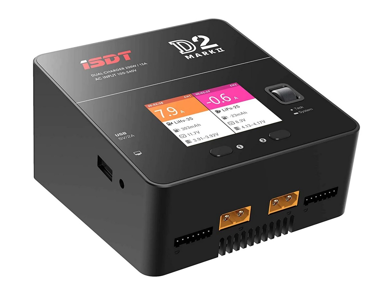 iSDT D2 Mark II - Smart Charger Duo-Ladegerät - 200W, 230V - 12A Version