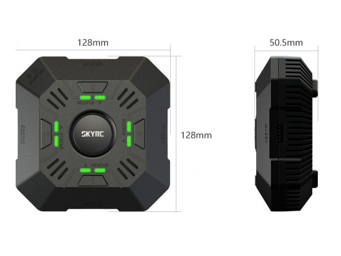 SkyRC E4Q Quattro Lipo Ladegerät - 4x50W - 2-5A - für 2-4S Lipos – Bild 4