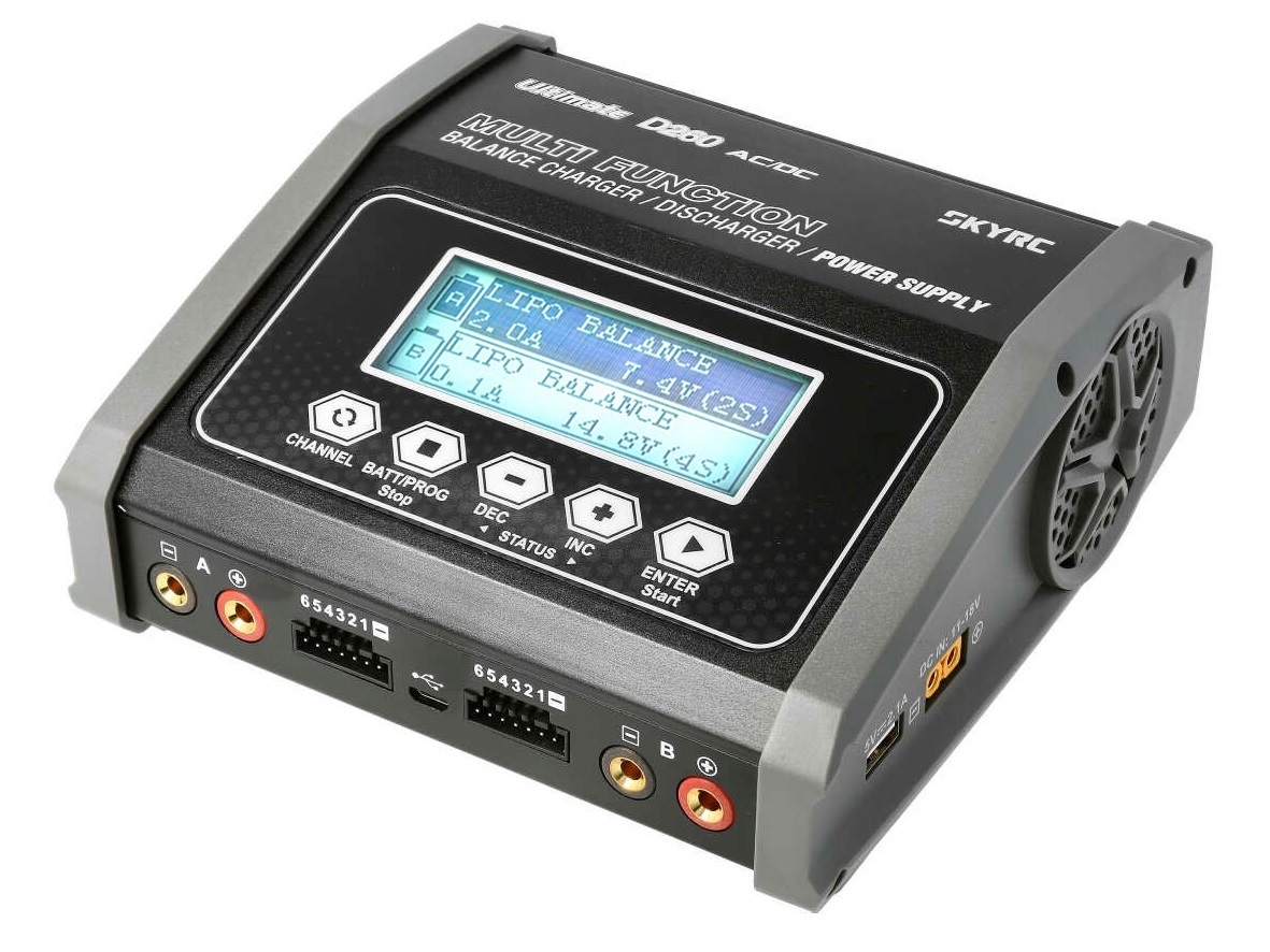 SkyRC D260, Twin-Kanal Ladegerät AC/DC LiPo 1-6S - 2x 130 Watt