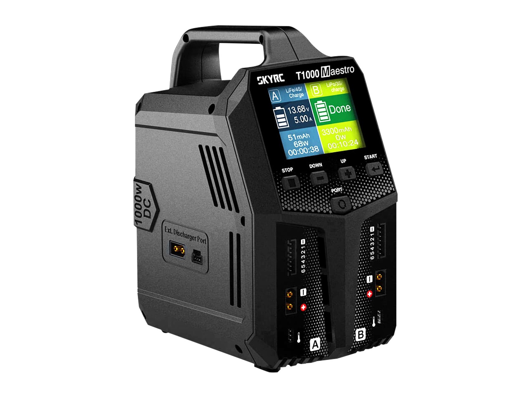 SkyRC T1000 Maestro Dual Kanal Ladegerät LiPo 1-6S - AC / DC - 450W / 1000W – Bild 2
