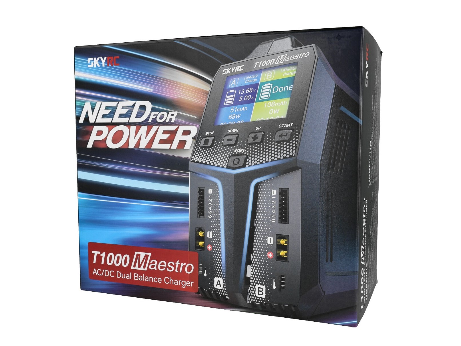 SkyRC T1000 Maestro Dual Kanal Ladegerät LiPo 1-6S - AC / DC - 450W / 1000W – Bild 4