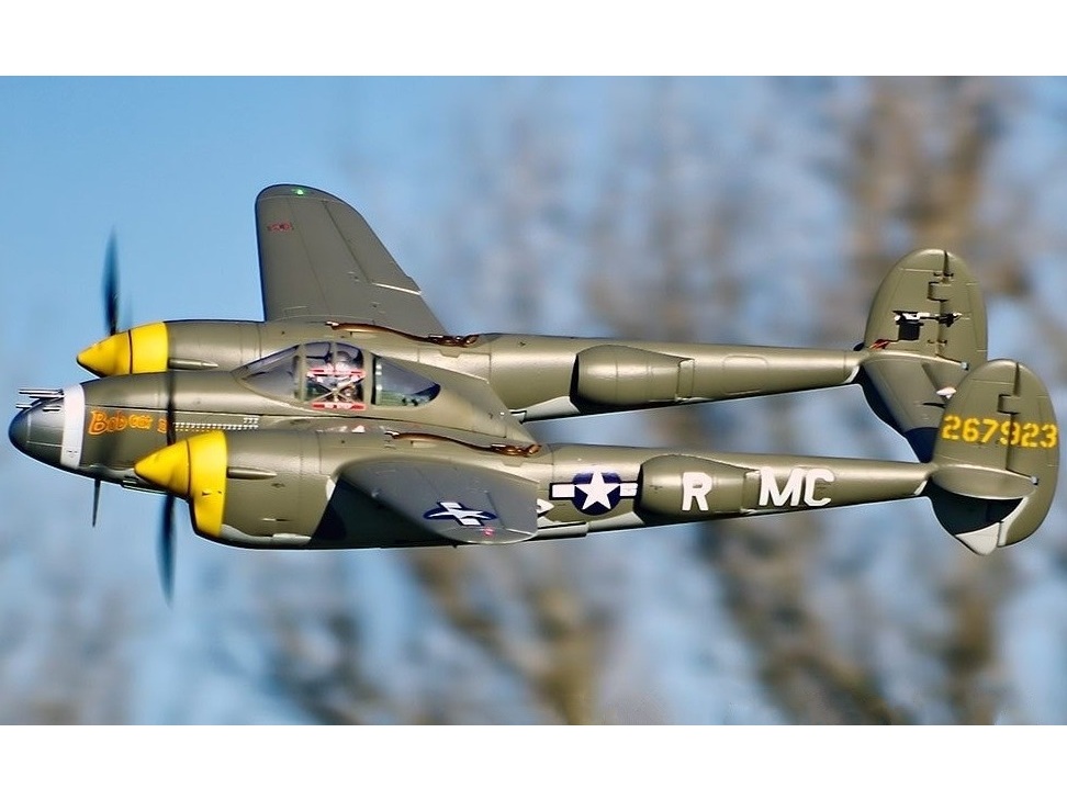 Lockheed P-38 Lightning - Allied Green - Spw 1600mm, PNP-Set, Freewing – Bild 2
