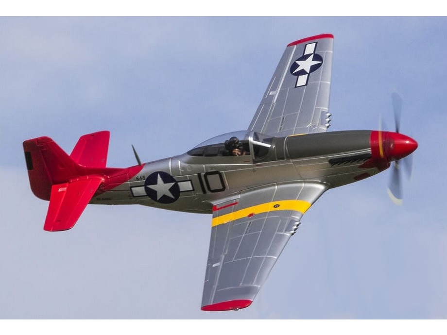 Mustang P-51D V8-Red tail, Spw 1450mm, PNP-Set von FMS - FMS008P