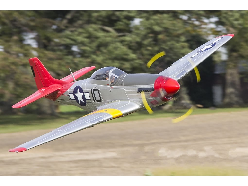 Mustang P-51D V8-Red tail, Spw 1450mm, PNP-Set von FMS - FMS008P – Bild 3