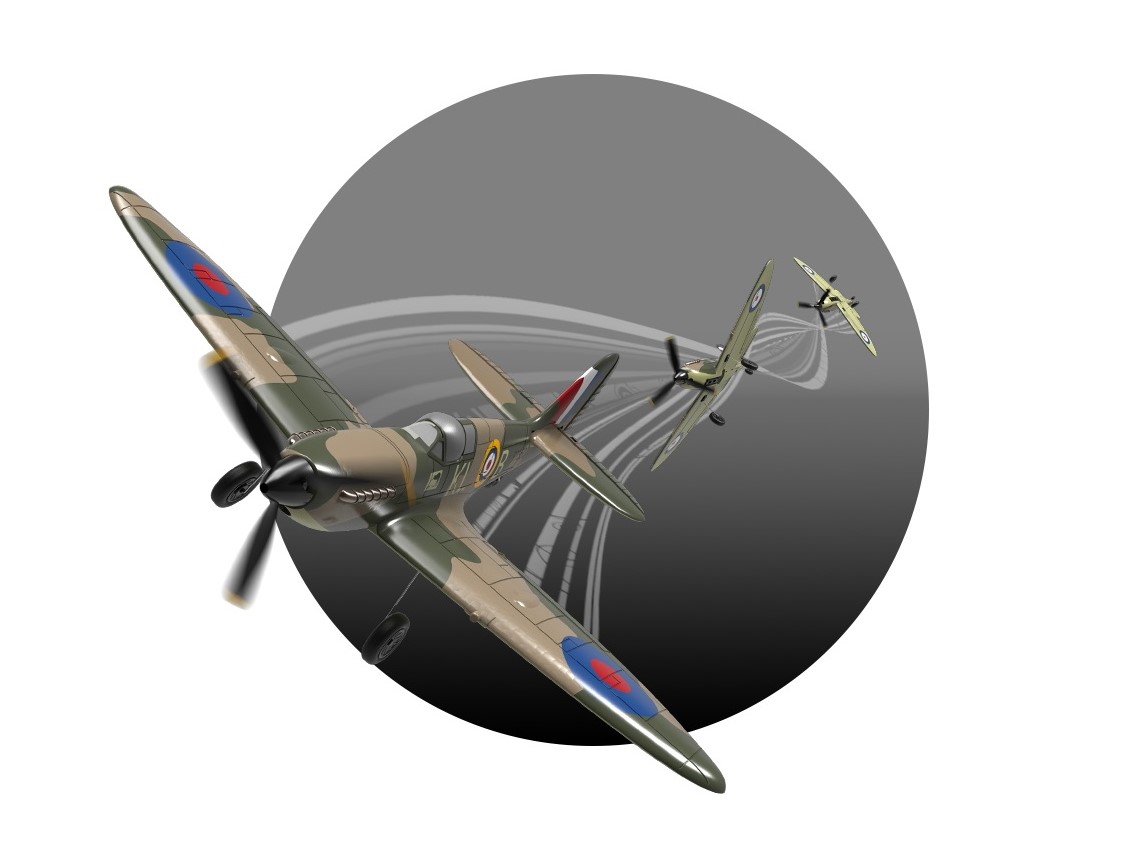 Spitfire, Spw 400mm, RTF Komplett Set mit Gyro von Volantex – Bild 4