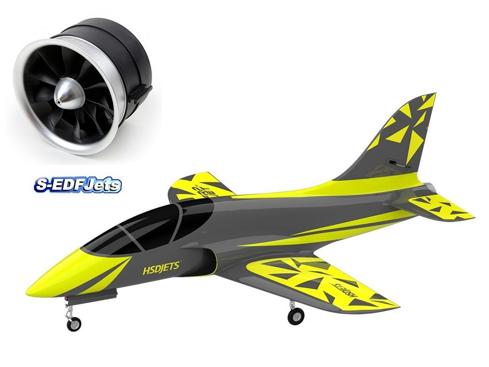 Full Composite Super Viper gelb/grau 120mm EDF, Spw 1800mm, PNP-Set, HSDJets