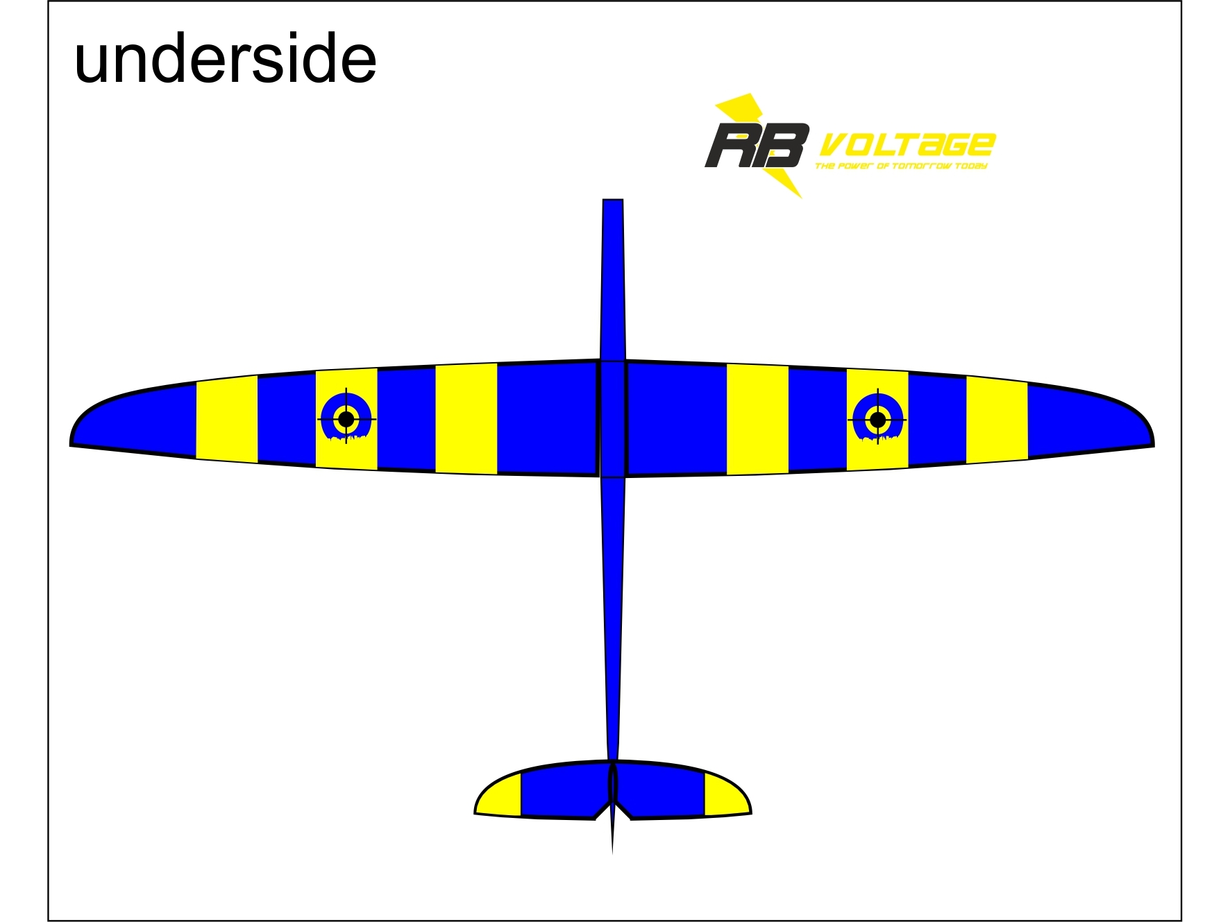 Shooter S Elektro Segelflugzeug Spw 2000mm Voll CFK - blau gelb – Bild 2