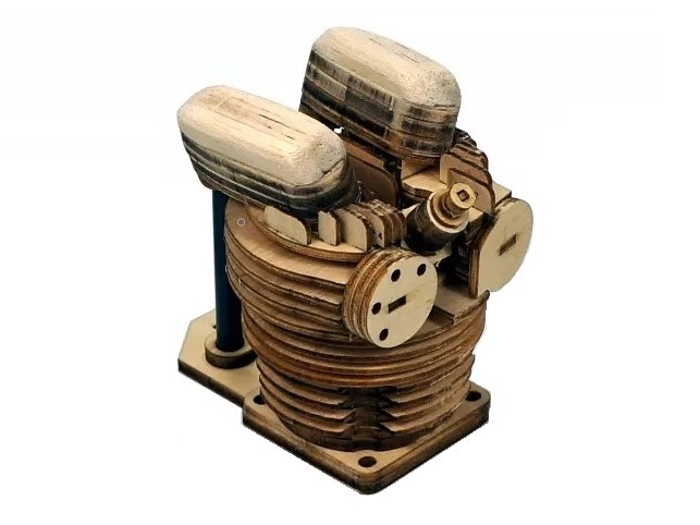 Real-Kit Standmodell: Scale Motor 50mm - 1-Zylinder - KIT-Bausatz aus Balsaholz – Bild 2