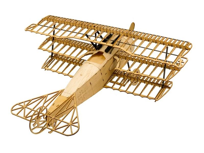 Real-Kit Standmodell: Fokker-DR 1, Spw 400mm - KIT-Bausatz aus Balsaholz – Bild 3