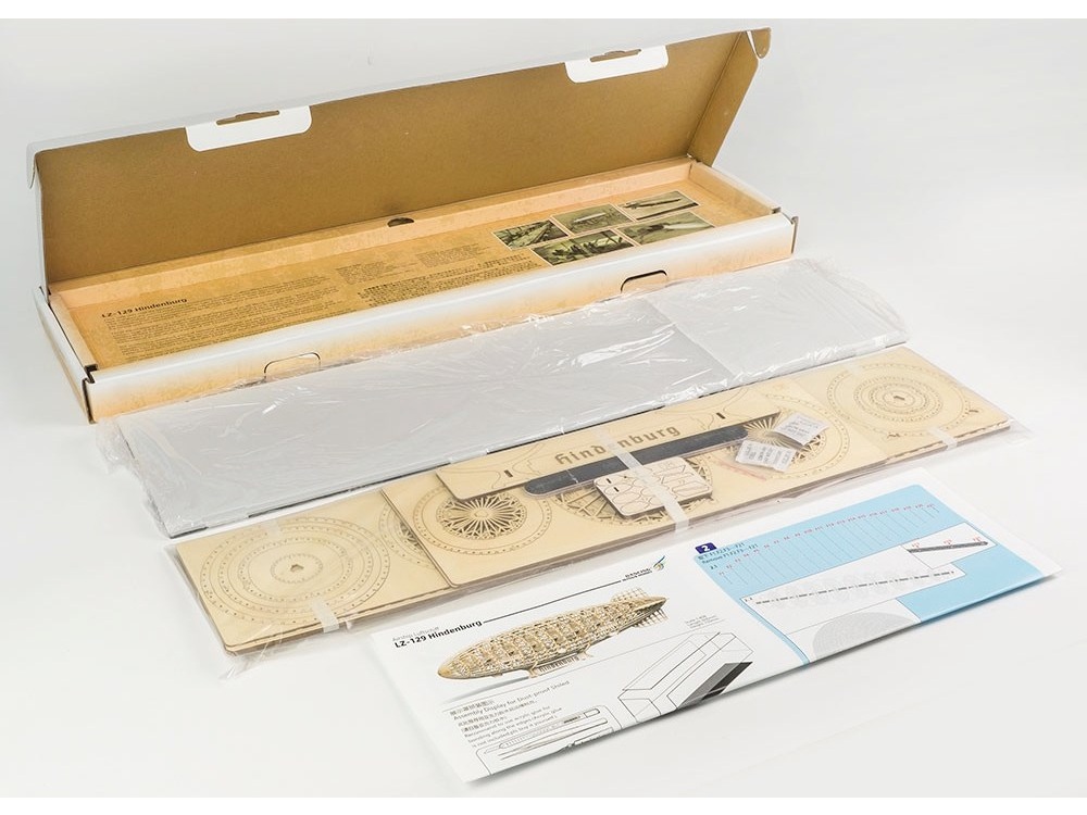 Real-Kit Standmodell: Zeppelin Hindenburg, Länge 600mm KIT-Bausatz aus Balsaholz – Bild 4
