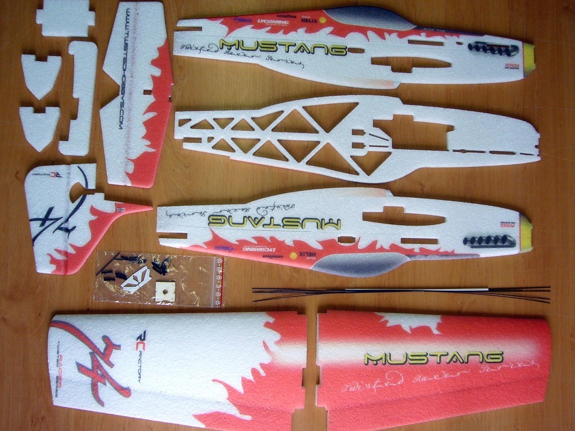 Mustang Red, Spw 780mm, KIT-Version aus EPP von RC-Factory – Bild 3