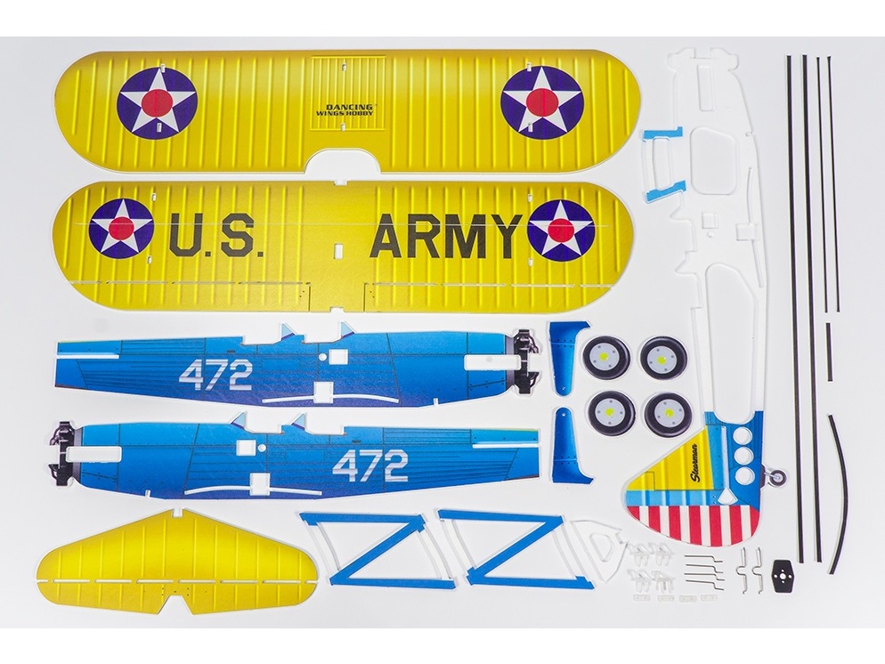 PT-17 Stearman, Spw 450mm, KIT-Bausatz aus PP Foam, DW-Hobby – Bild 4