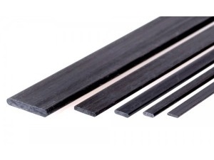 Kohlefaserstab / CFK - Carbonstab FLACH 2mm x 10mm, Länge 1000mm