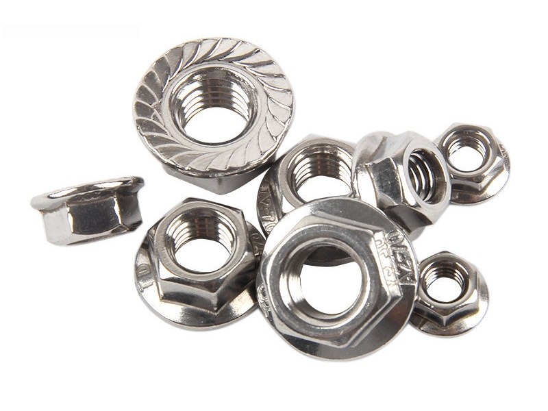 Flanschmutter / Sechskantmuttern - M4 Hexagon aus Edelstahl im 10er-Set