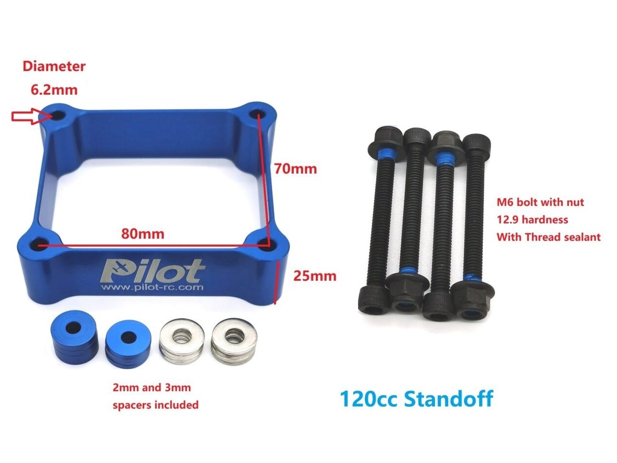 Motorhalter Set / Distanzhalter für 120ccm Benzinmotoren - Pilot-RC – Bild 4