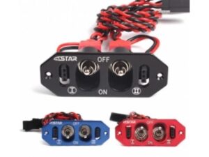 Doppelschalter rot ON/OFF Switch mit Ladebuchsen