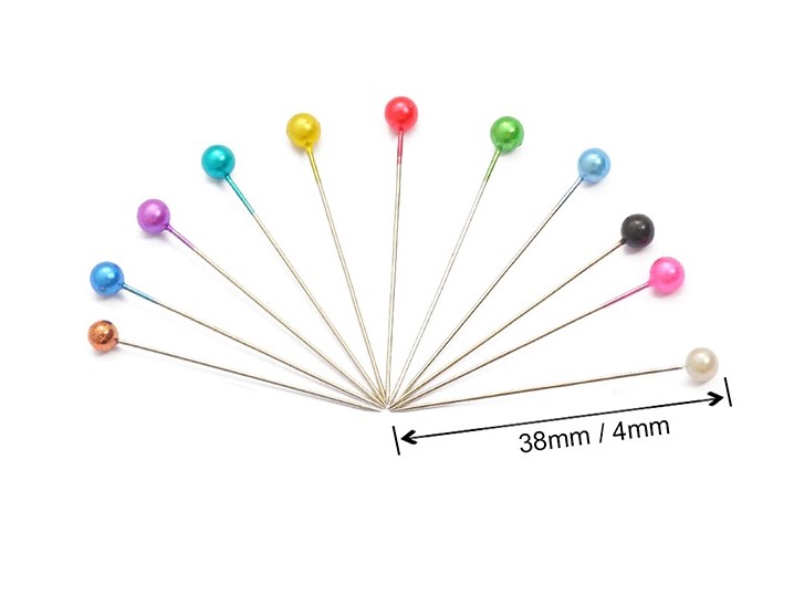 Modellbau-Stecknadeln - WEISS - Pins / Stossnadeln - Länge: 38mm - 100er-Set – Bild 2