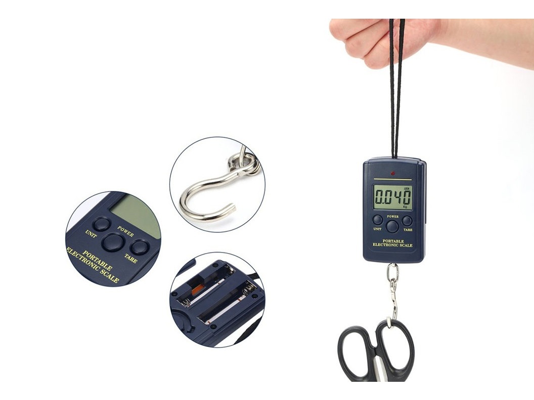 Digitale Kofferwaage / Fischwaage / Schubwaage bis 50 kg – Bild 3