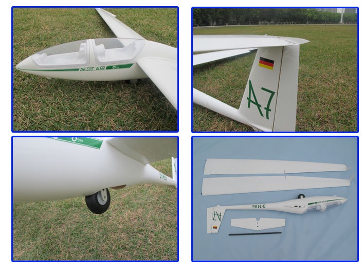 Segelflieger Glider DG-505, Spw 2600mm, ARF-Set, FlyFly – Bild 3