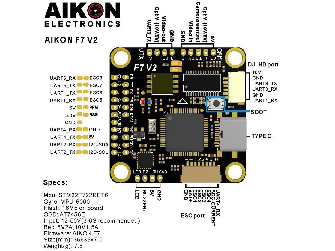 Aikon F7 3030 - V2 - DJI kompatibel - FC / Flight Controller – Bild 3