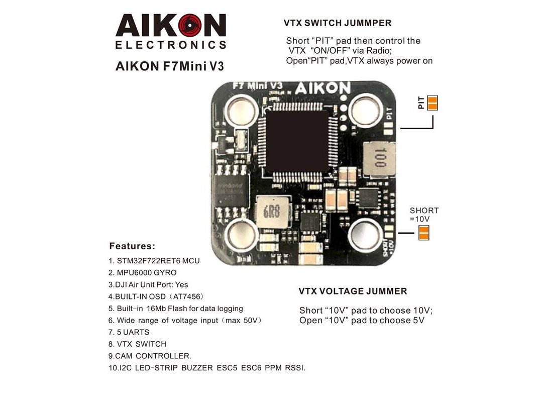 Aikon F7 Mini V3 HD - FC / Flight Controller – Bild 2