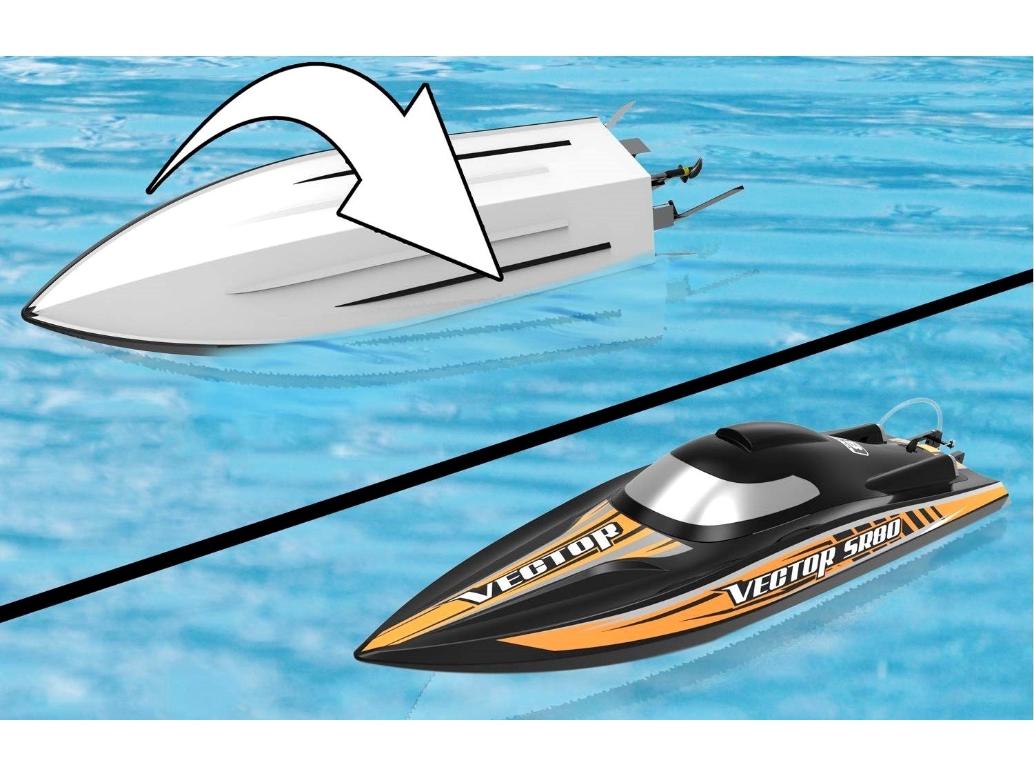 Speed Brushless Rennboot, Vector SR80, ARTR-Set von Volantex – Bild 2