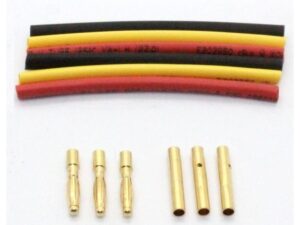 Leopard Goldkontakt Stecker, 2mm, lang, 3 Paar