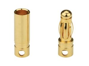 Goldkontaktstecker / Goldstecker und Buchse - kurz - 4.0mm - 1 Paar