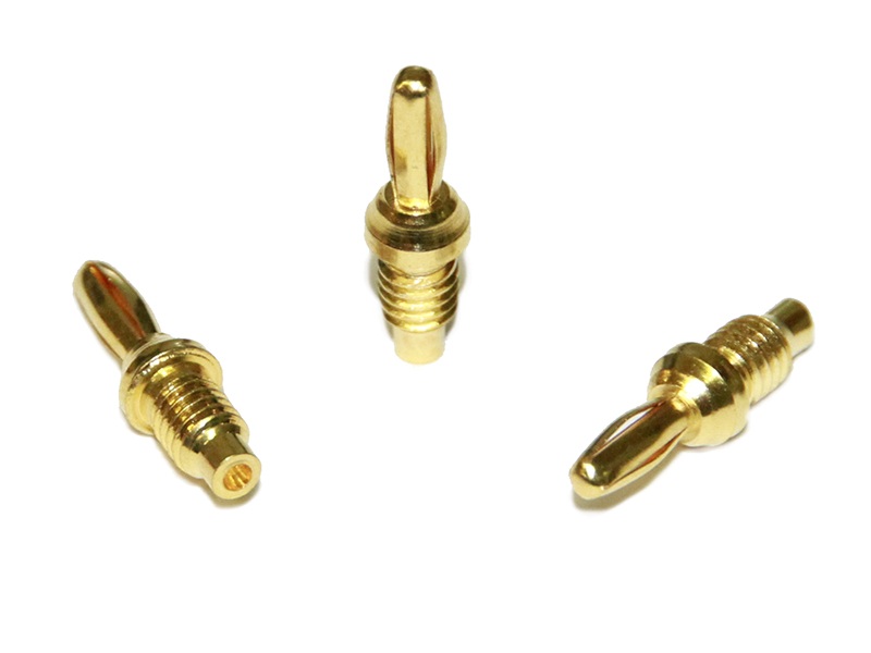 Eisenbahn Goldkontaktstecker Bananenstecker-Gold 2.5mm - Grün - 2 Stück – Bild 2