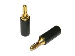 Eisenbahn Goldkontaktstecker Bananenstecker-Gold 2.5mm - Schwarz - 2 Stück