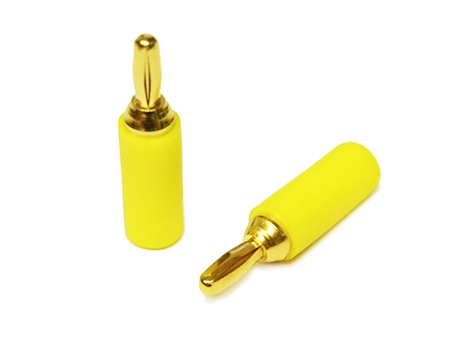 Eisenbahn Goldkontaktstecker Bananenstecker-Gold 2.5mm - Gelb - 2 Stück