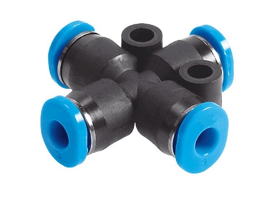 Schlauchkupplung, 4-fach, Steckverbindung 6mm (wie System Festo)