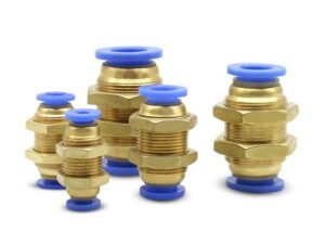 Schottverschraubung / Steckverbindung für 4mm Schlauch - Gewinde M12  (wie System Festo)