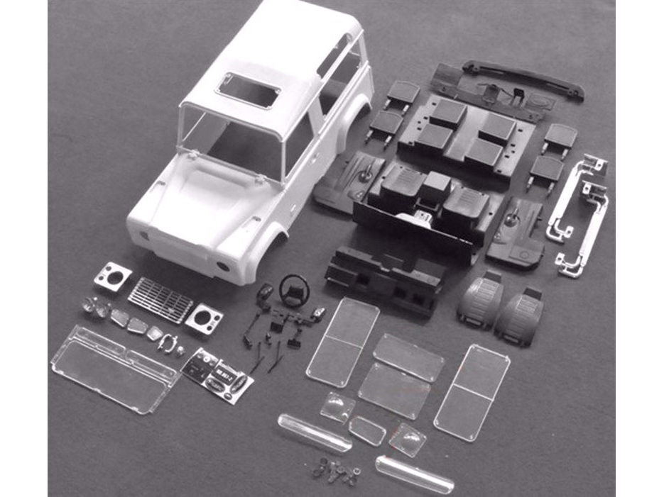 Karosserie/Aufbau Land Rover Defender D90 1:10 für SCX10 Chassis – Bild 4